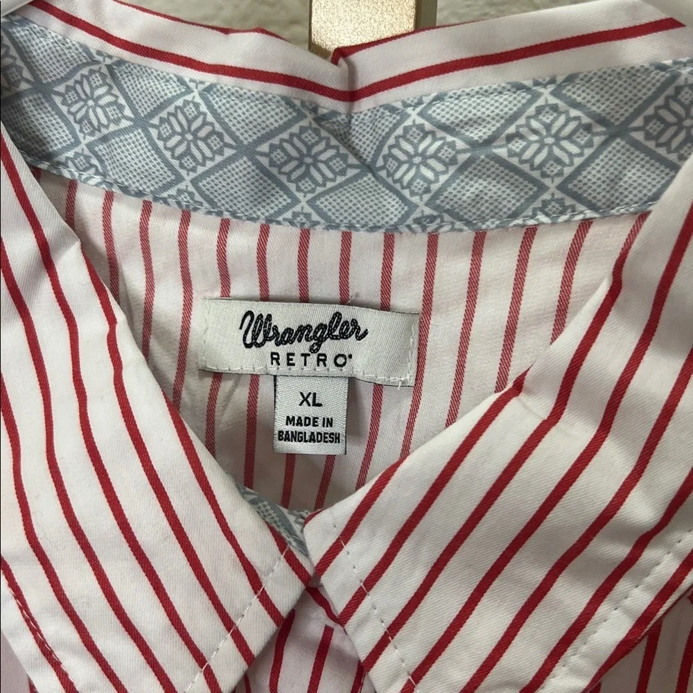 Wrangler Retro women’s button down striped shirt Pearl snap XL - Picture 2 of 5